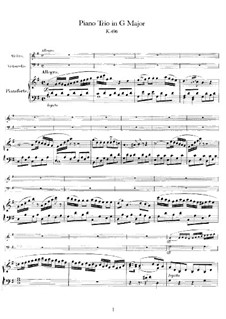 Piano Trio No.2 in G Major, K.496: Партитура by Вольфганг Амадей Моцарт