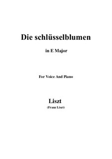 Muttergottes-Sträusslein zum Mai-Monate, S.316: No.2 Die schlüsselblumen in E Major by Франц Лист