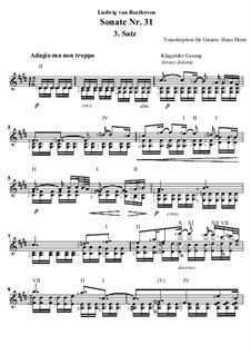 Соната для фортепиано No.31, Op.110: Teil 3, für Gitarre by Людвиг ван Бетховен