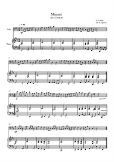 10 Easy Classical Pieces for Cello and Piano Vol.2: Minuet (In G Major) by Иоганн Себастьян Бах, Генри Пёрсел, Жорж Бизе, Людвиг ван Бетховен, Эдвард Григ, Александр Бородин, Петр Чайковский, Франц Ксавьер Грубер
