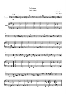 10 Easy Classical Pieces for Bassoon and Piano Vol.2: Minuet (In G Major) by Иоганн Себастьян Бах, Генри Пёрсел, Жорж Бизе, Людвиг ван Бетховен, Эдвард Григ, Александр Бородин, Петр Чайковский, Франц Ксавьер Грубер
