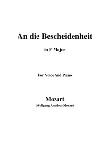 Verdankt sei es dem Glanz (An die bescheidenheit), K.392 (340a): Фа мажор by Вольфганг Амадей Моцарт