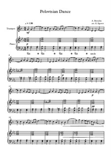 10 Easy Classical Pieces for Trumpet and Piano Vol.2: Polovtsian Dance by Иоганн Себастьян Бах, Генри Пёрсел, Жорж Бизе, Людвиг ван Бетховен, Эдвард Григ, Александр Бородин, Петр Чайковский, Франц Ксавьер Грубер