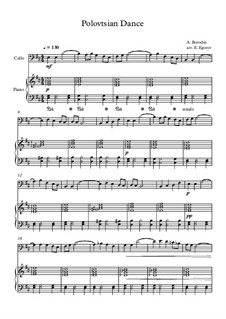 10 Easy Classical Pieces for Cello and Piano Vol.2: Polovtsian Dance by Иоганн Себастьян Бах, Генри Пёрсел, Жорж Бизе, Людвиг ван Бетховен, Эдвард Григ, Александр Бородин, Петр Чайковский, Франц Ксавьер Грубер