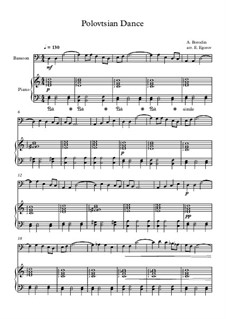 10 Easy Classical Pieces for Bassoon and Piano Vol.2: Polovtsian Dance by Иоганн Себастьян Бах, Генри Пёрсел, Жорж Бизе, Людвиг ван Бетховен, Эдвард Григ, Александр Бородин, Петр Чайковский, Франц Ксавьер Грубер