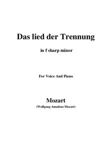 Trennungslied, K.519: F sharp minor by Вольфганг Амадей Моцарт