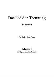 Trennungslied, K.519: E minor by Вольфганг Амадей Моцарт