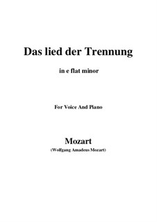 Trennungslied, K.519: E flat minor by Вольфганг Амадей Моцарт