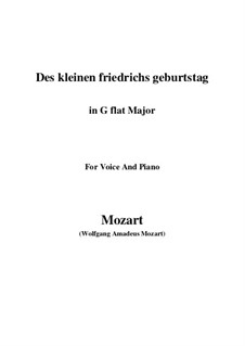 Des kleinen Friedrichs Geburtstag, K.529: G sharp Major by Вольфганг Амадей Моцарт