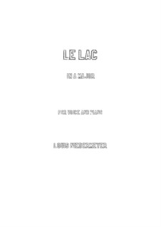 Размышление на тему 'Le lac' Ламартина для голоса и фортепиано: Ля мажор by Луи Нидермейер