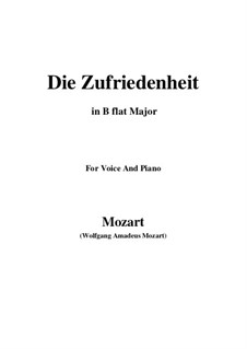 Die Zufriedenheit, K.473: B flat Major by Вольфганг Амадей Моцарт