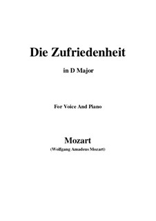 Die Zufriedenheit, K.473: D Major by Вольфганг Амадей Моцарт