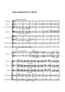 Концерт для фортепиано с оркестром No.3 ре минор, Op.30: Партитура by Сергей Рахманинов
