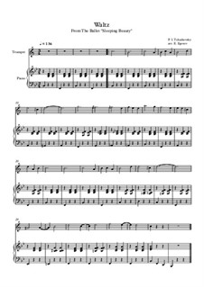 10 Easy Classical Pieces for Trumpet and Piano Vol.2: Waltz (Sleeping Beauty) by Иоганн Себастьян Бах, Генри Пёрсел, Жорж Бизе, Людвиг ван Бетховен, Эдвард Григ, Александр Бородин, Петр Чайковский, Франц Ксавьер Грубер