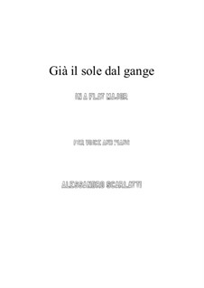 Gia' il sole dal Gange: A flat Major by Алессандро Скарлатти