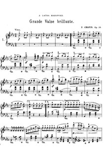 Большой блестящий вальс ми-бемоль мажор, Op.18: Для фортепиано by Фредерик Шопен