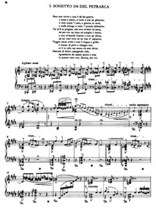 Второй год. Италия, S.161: No.5 Sonetto 104 del Petrarca by Франц Лист