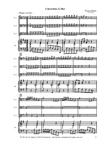 Concertino, G-Dur, für 3 Bratschen und B.c.: Partitur by Thomas Bäurle