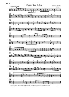 Concertino, G-Dur, für 3 Bratschen und B.c.: Viola III by Thomas Bäurle