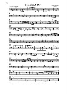 Concertino, G-Dur, für 3 Bratschen und B.c.: Cello (+ Kontrabass ad lib.) by Thomas Bäurle