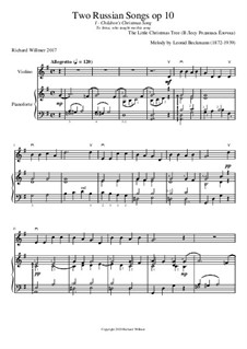 В лесу родилась елочка: Для скрипки и фортепиано, Op.10 No.1 by Леонид Бекман