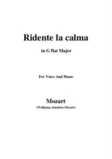 Ridente la calma, K.152/K.210a: G flat Major by Вольфганг Амадей Моцарт, Йозеф Мысливечек