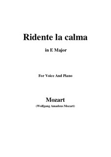 Ridente la calma, K.152/K.210a: E Major by Вольфганг Амадей Моцарт, Йозеф Мысливечек