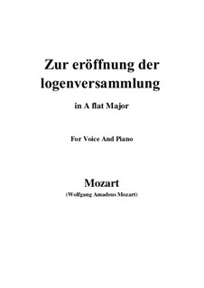 Zur eröffnung der logenversammlung, K.483: A flat Major by Вольфганг Амадей Моцарт