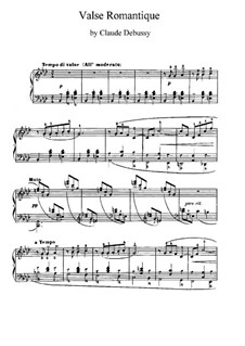 Романтический вальс, L.71: Для фортепиано by Клод Дебюсси