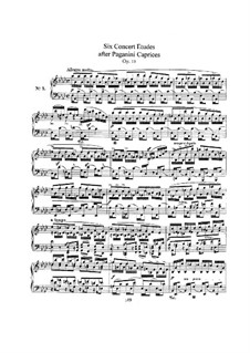 Шесть концертных этюдов по каприсам Паганини, Op.10: Для фортепиано by Роберт Шуман