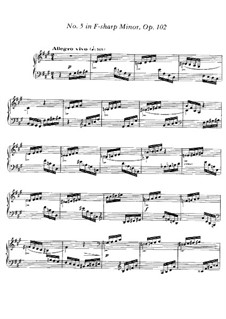 Экспромт для фортепиано No.5 фа-диез минор, Op.102: Для одного исполнителя by Габриэль Форе