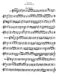 Шесть дуэтов для двух флейт, Op.82: Партия II флейты by Франсуа Девьен