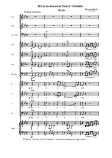 Missa in honorem Sancti Valentini für Chor, Soli und Orchester: Gesamtpartitur und Einführung by Thomas Bäurle