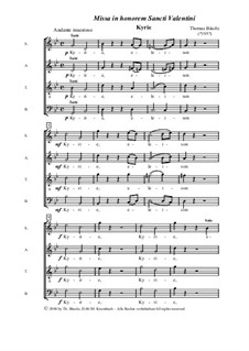 Missa in honorem Sancti Valentini für Chor, Soli und Orchester: Chor und Soli by Thomas Bäurle