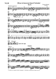 Missa in honorem Sancti Valentini für Chor, Soli und Orchester: Violine II by Thomas Bäurle
