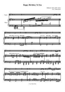 С днем рождения тебя: Для скрипки и фортепиано by Милдред  Хилл