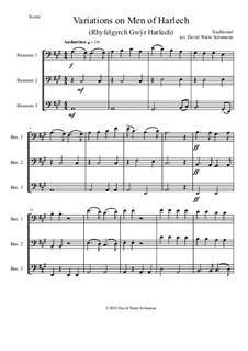 Variations on Men of Harlech (Rhyfelgyrch Gwŷr Harlech): For bassoon trio by folklore