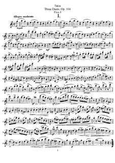 Три дуэта для двух флейт, Op.104: Партия I флейты by Жан-Луи Тюлу