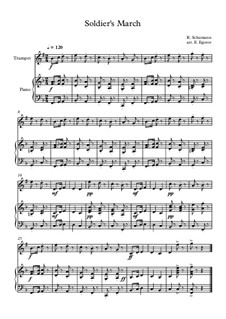 10 Easy Classical Pieces for Trumpet and Piano Vol.3: Soldier's March by Эдвард Макдоуэлл, Иоганн Штраус (младший), Иоганнес Брамс, Георг Фридрих Гендель, Феликс Мендельсон-Бартольди, Роберт Шуман, Муцио Клементи, Джузеппе Верди, Антон Рубинштейн, Юхан Хальворсен
