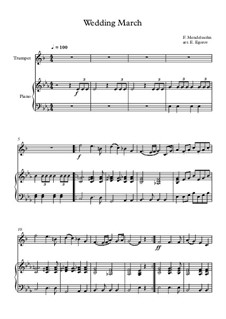 10 Easy Classical Pieces for Trumpet and Piano Vol.3: Wedding March by Эдвард Макдоуэлл, Иоганн Штраус (младший), Иоганнес Брамс, Георг Фридрих Гендель, Феликс Мендельсон-Бартольди, Роберт Шуман, Муцио Клементи, Джузеппе Верди, Антон Рубинштейн, Юхан Хальворсен