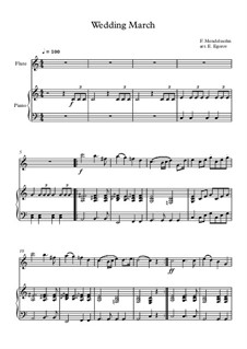 10 Easy Classical Pieces for Flute and Piano Vol.3: Wedding March by Эдвард Макдоуэлл, Иоганн Штраус (младший), Иоганнес Брамс, Георг Фридрих Гендель, Феликс Мендельсон-Бартольди, Роберт Шуман, Муцио Клементи, Джузеппе Верди, Антон Рубинштейн, Юхан Хальворсен