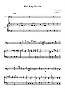 10 Easy Classical Pieces for Cello and Piano Vol.3: Wedding March by Эдвард Макдоуэлл, Иоганн Штраус (младший), Иоганнес Брамс, Георг Фридрих Гендель, Феликс Мендельсон-Бартольди, Роберт Шуман, Муцио Клементи, Джузеппе Верди, Антон Рубинштейн, Юхан Хальворсен