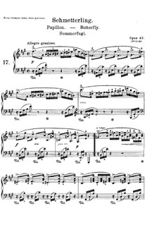 Лирические пьесы, Op.43: No.1 Butterfly by Эдвард Григ