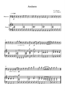 10 Easy Classical Pieces for Bassoon and Piano Vol.4: Andante (Surprise Symphony) by Иоганн Себастьян Бах, Томазо Альбинони, Йозеф Гайдн, Вольфганг Амадей Моцарт, Франц Шуберт, Жак Оффенбах, Рихард Вагнер, Джакомо Пуччини, folklore