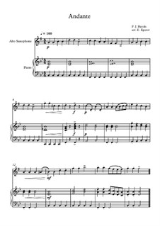 10 Easy Classical Pieces for Alto Saxophone and Piano Vol.4: Andante (Surprise Symphony) by Иоганн Себастьян Бах, Томазо Альбинони, Йозеф Гайдн, Вольфганг Амадей Моцарт, Франц Шуберт, Жак Оффенбах, Рихард Вагнер, Джакомо Пуччини, folklore