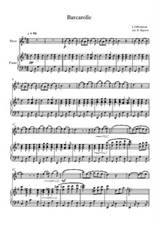 10 Easy Classical Pieces for Flute and Piano Vol.4: Баркарола by Иоганн Себастьян Бах, Томазо Альбинони, Йозеф Гайдн, Вольфганг Амадей Моцарт, Франц Шуберт, Жак Оффенбах, Рихард Вагнер, Джакомо Пуччини, folklore