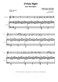 O Holy Night (with 'Silent Night'): For tenor saxophone solo and piano by Адольф Адам, Франц Ксавьер Грубер