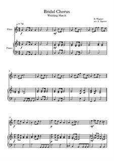 10 Easy Classical Pieces for Flute and Piano Vol.4: Bridal Chorus (Wedding March) by Иоганн Себастьян Бах, Томазо Альбинони, Йозеф Гайдн, Вольфганг Амадей Моцарт, Франц Шуберт, Жак Оффенбах, Рихард Вагнер, Джакомо Пуччини, folklore