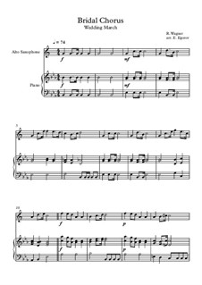 10 Easy Classical Pieces for Alto Saxophone and Piano Vol.4: Bridal Chorus (Wedding March) by Иоганн Себастьян Бах, Томазо Альбинони, Йозеф Гайдн, Вольфганг Амадей Моцарт, Франц Шуберт, Жак Оффенбах, Рихард Вагнер, Джакомо Пуччини, folklore