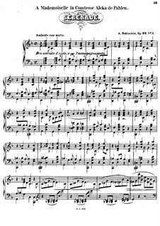 Три серенады, Op.22: Серенада No.1 by Антон Рубинштейн